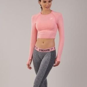 Gymshark Vital Seamless Longsleeve Crop Top Peach